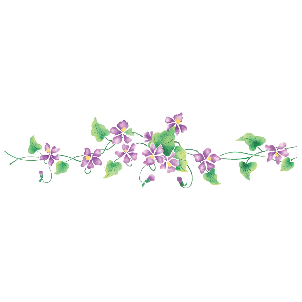 New Violet Wall Stencil Border | 2609 by Designer Stencils | Floral Stencils | Reusable Art Craft Stencils for Painting on Walls, Canvas, Wood | Reusable Plastic Paint Stencil for Home Makeover | Easy to Use & Clean Art Stencil